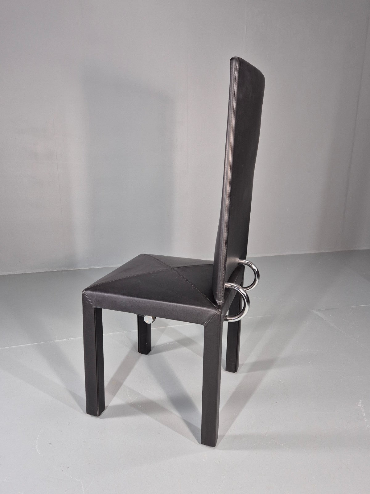 10 B&B Italia Chairs Black Leather Paolo Piva Arcalla Arcadia Range EB11470 MDIN12