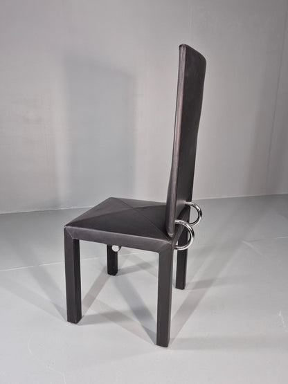10 B&B Italia Chairs Black Leather Paolo Piva Arcalla Arcadia Range EB11470 MDIN12
