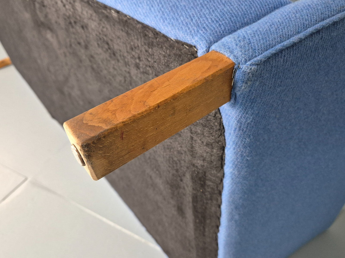 Vintage Danish 1980s Blue Wool 3 seat Sofa Mid Century Modern Retro EB9569 M3SS - UKDK FURNITURE