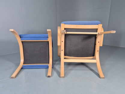 Retro Bentwood Lounge Chair and Footstool Vintage Danish 1980s MCM  EB11382 MBEN14