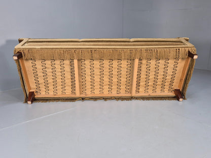 Vintage 3 Seater Sofa Green Velour Danish Mid Century Design Tassels EB9551 M3SS - UKDK FURNITURE