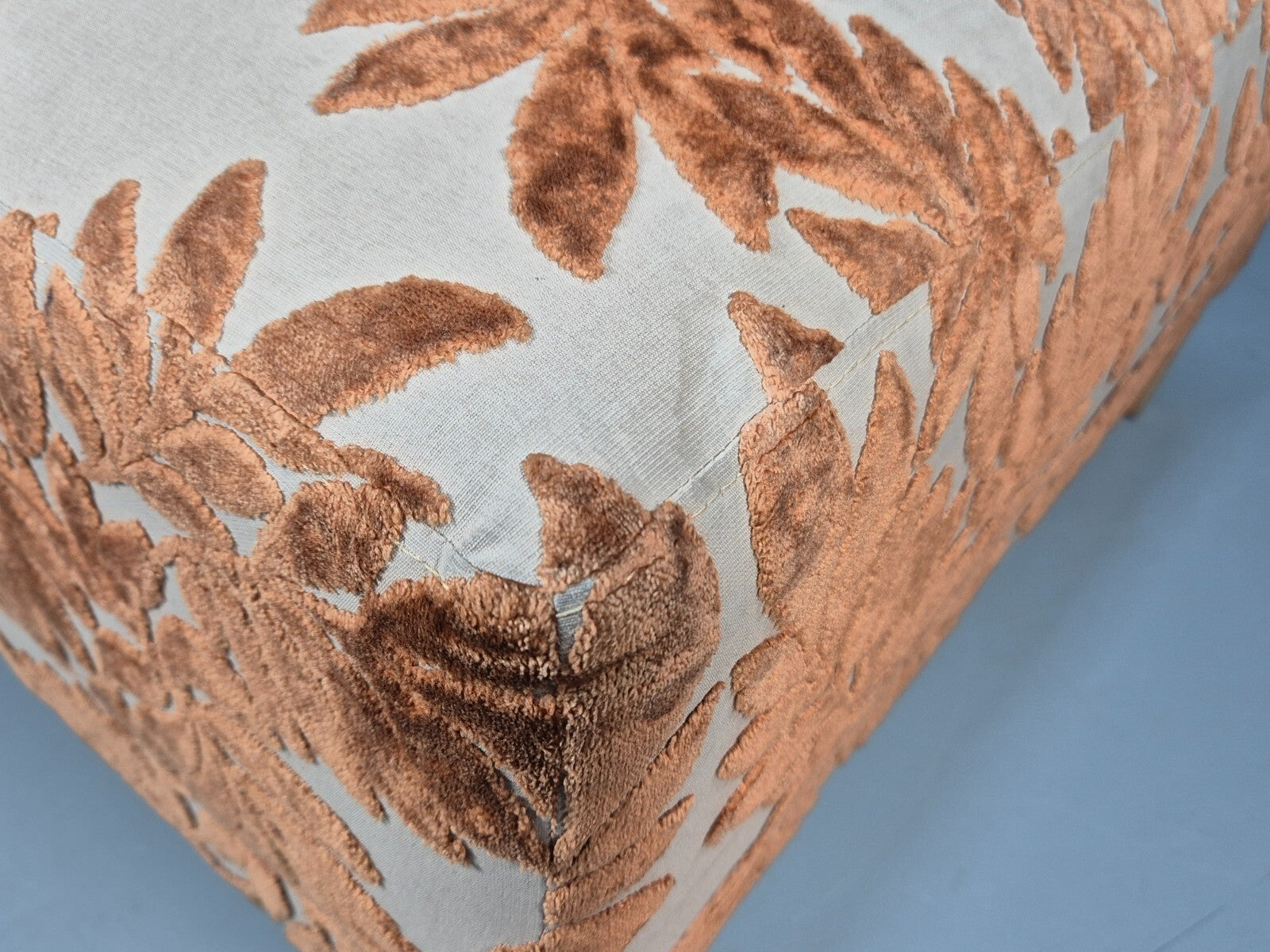 Vintage Footstool Pouffe Amber Floral Moquette Modern EB9477 MFOO - UKDK FURNITURE