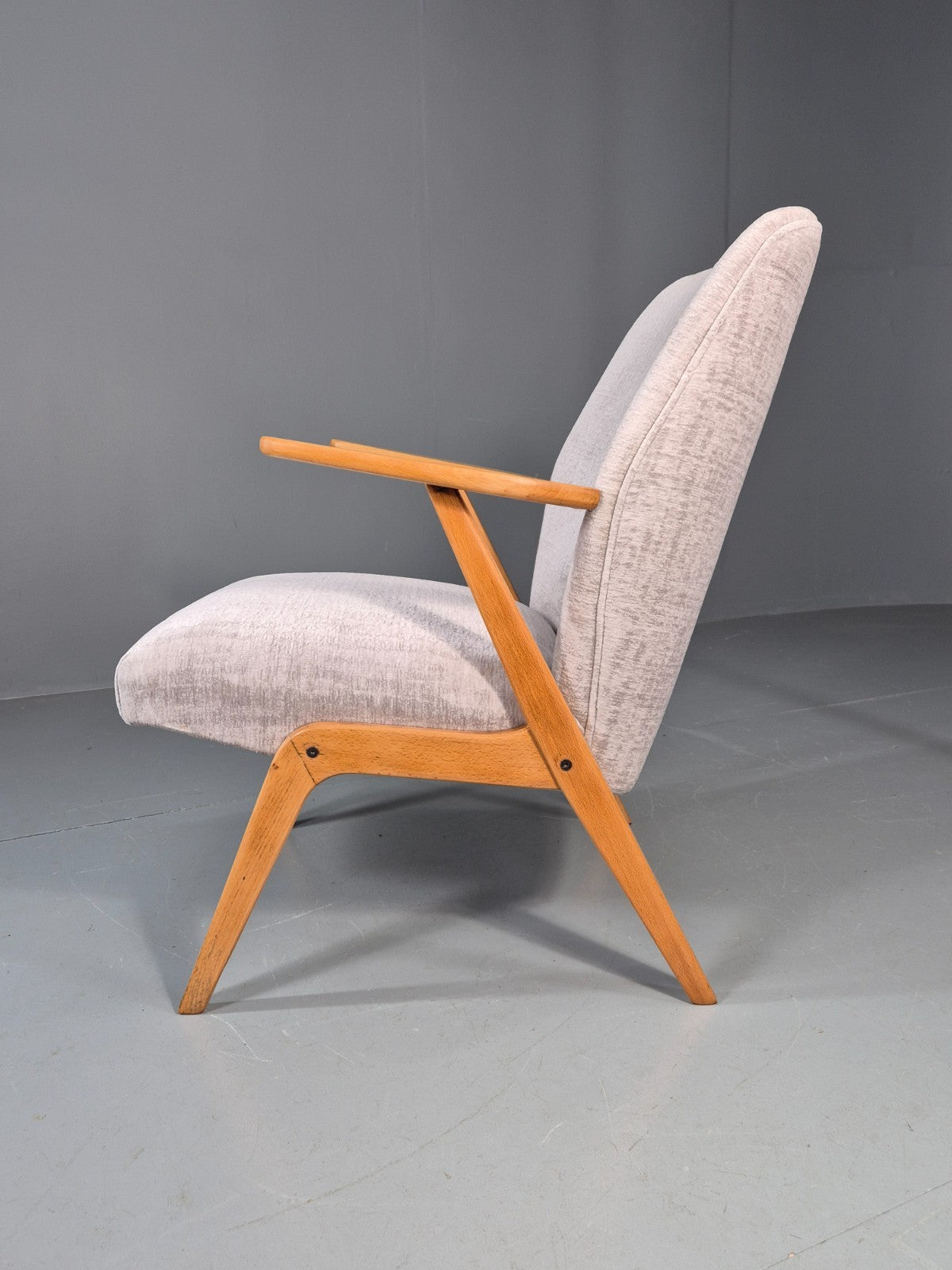 Vintage Mid Century Lounge Chair Swedish 1960s Design Reupholstered EB11670 MNOR2