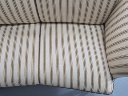 Three Seater Art Deco Curved Sofa 1930s Vintage Cream Green Wool  EB10799 V3SS18