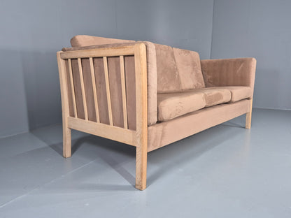 Vintage 3 Seat Sofa Danish Design Faux Suede Upholstery 1980s Retro EB10539 M3SS1