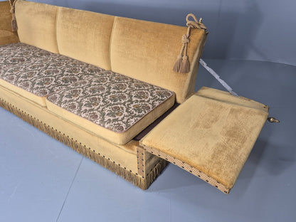 Three Seater Knole Sofa Vintage Danish 1960s Gold Velour Retro EB11432 V3SS9