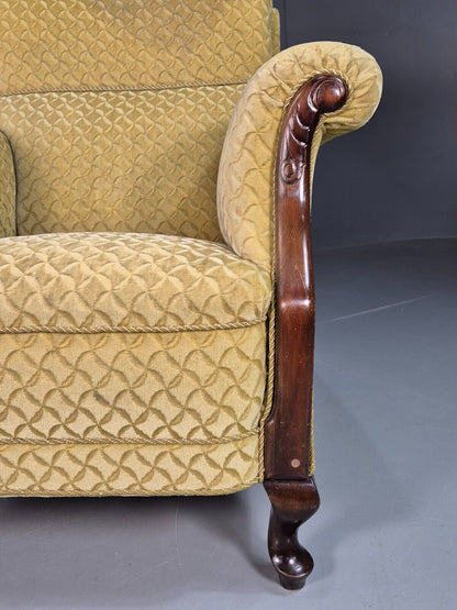 Vintage Danish Lounge Chair Gold Moquette Art Deco 1930s Antique EB8223 VCLO - UKDK FURNITURE