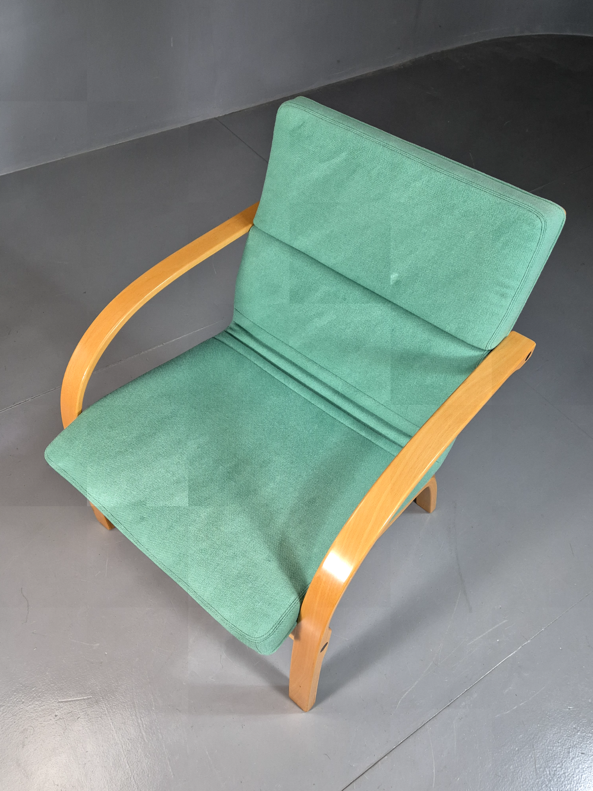 Vintage Danish Lounge Chair Mint Wool Bentwood 1980s Retro EB7352 MBEN13