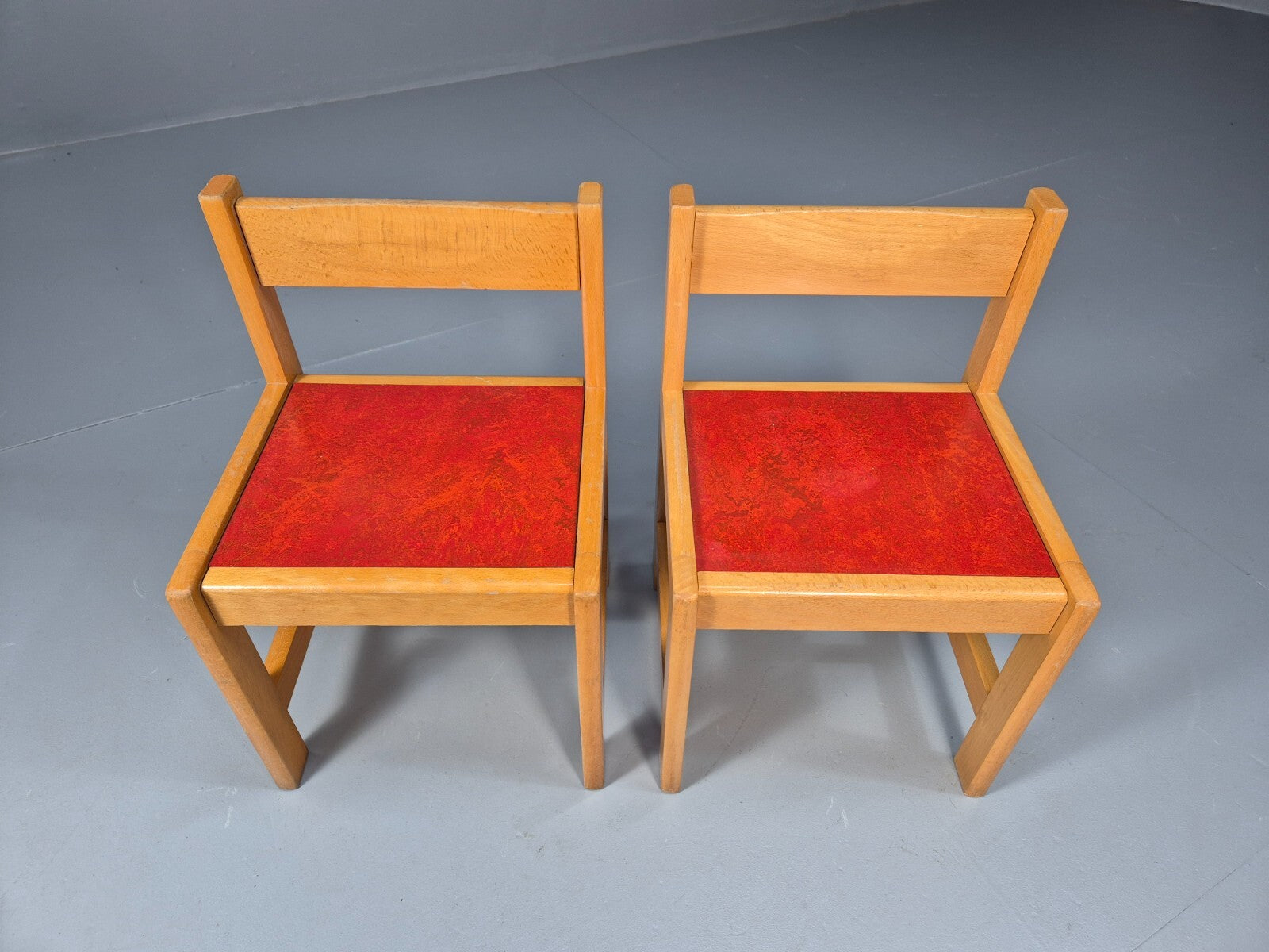 2 Vintage Danish Nursery School Chairs Beech 1970s Retro EB9673 MSTA - UKDK FURNITURE
