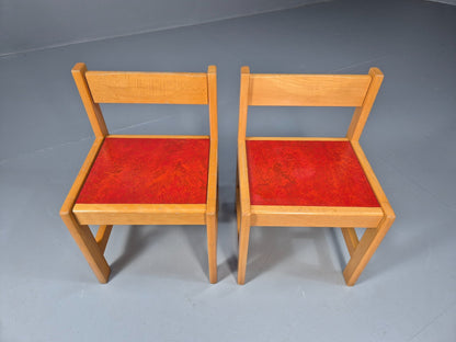 2 Vintage Danish Nursery School Chairs Beech 1970s Retro EB9673 MSTA - UKDK FURNITURE