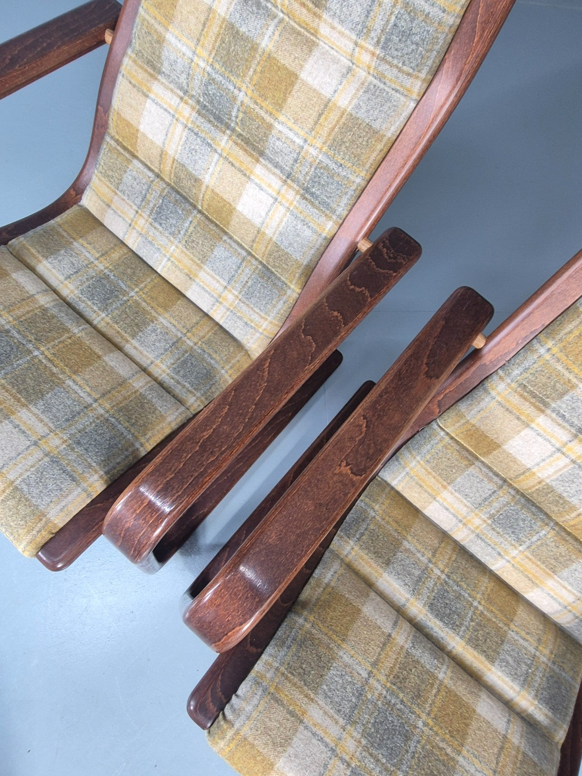 2 Mid Century Lounge Chairs New Upholstery 1970s Retro Danish  EB10325 MBEN6