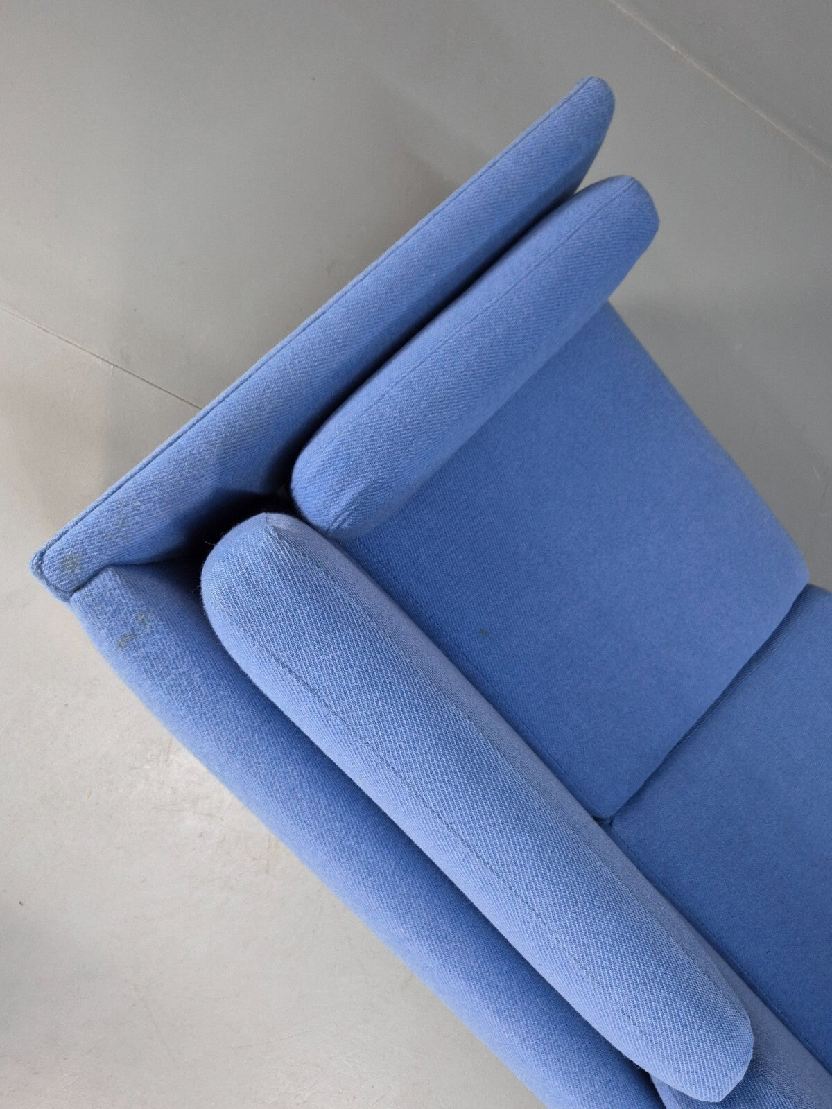 Vintage Danish 1980s Blue Wool 3 seat Sofa Mid Century Modern Retro EB9569 M3SS - UKDK FURNITURE