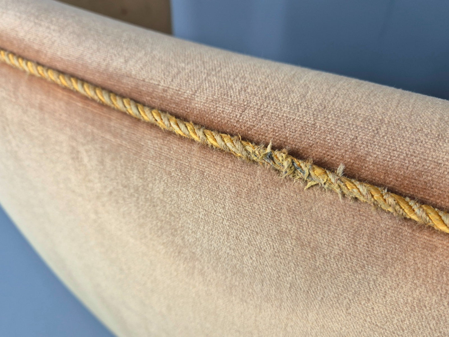 Classic Two Seater Danish Curved Banana Sofa 1930s Art Deco Gold  EB10791 M2SS14