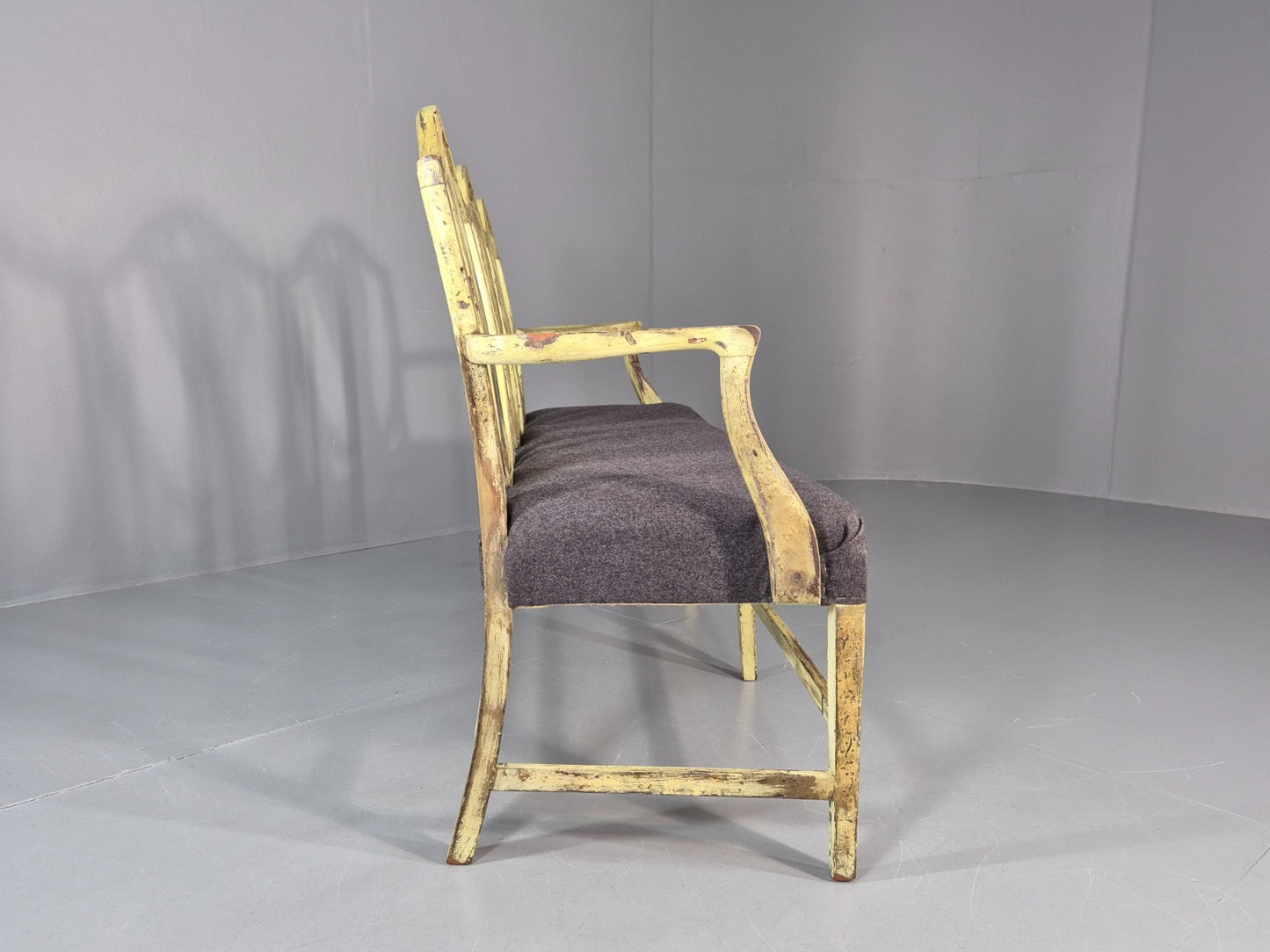 Hepplewhite Three Seater Settee New Grey Upholstery Reproduction  EB10993 VWOO10