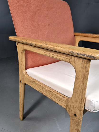 Vintage Danish Elbow Chair Oak Frame Odense Mobler Retro MCM EB6983 MNOR - UKDK FURNITURE