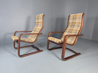 2 Mid Century Lounge Chairs New Upholstery 1970s Retro Danish  EB10325 MBEN8