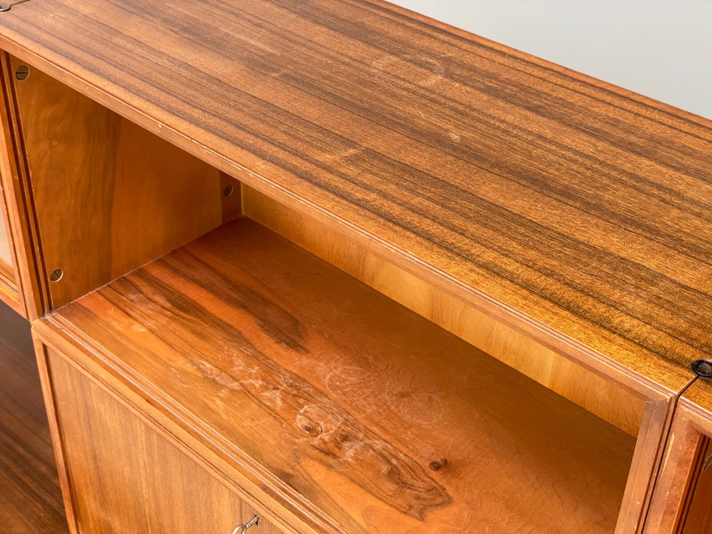 Mid Century Modular Wall Unit By Vanson Walnut 1950s Vintage EB9734 MWOO - UKDK FURNITURE
