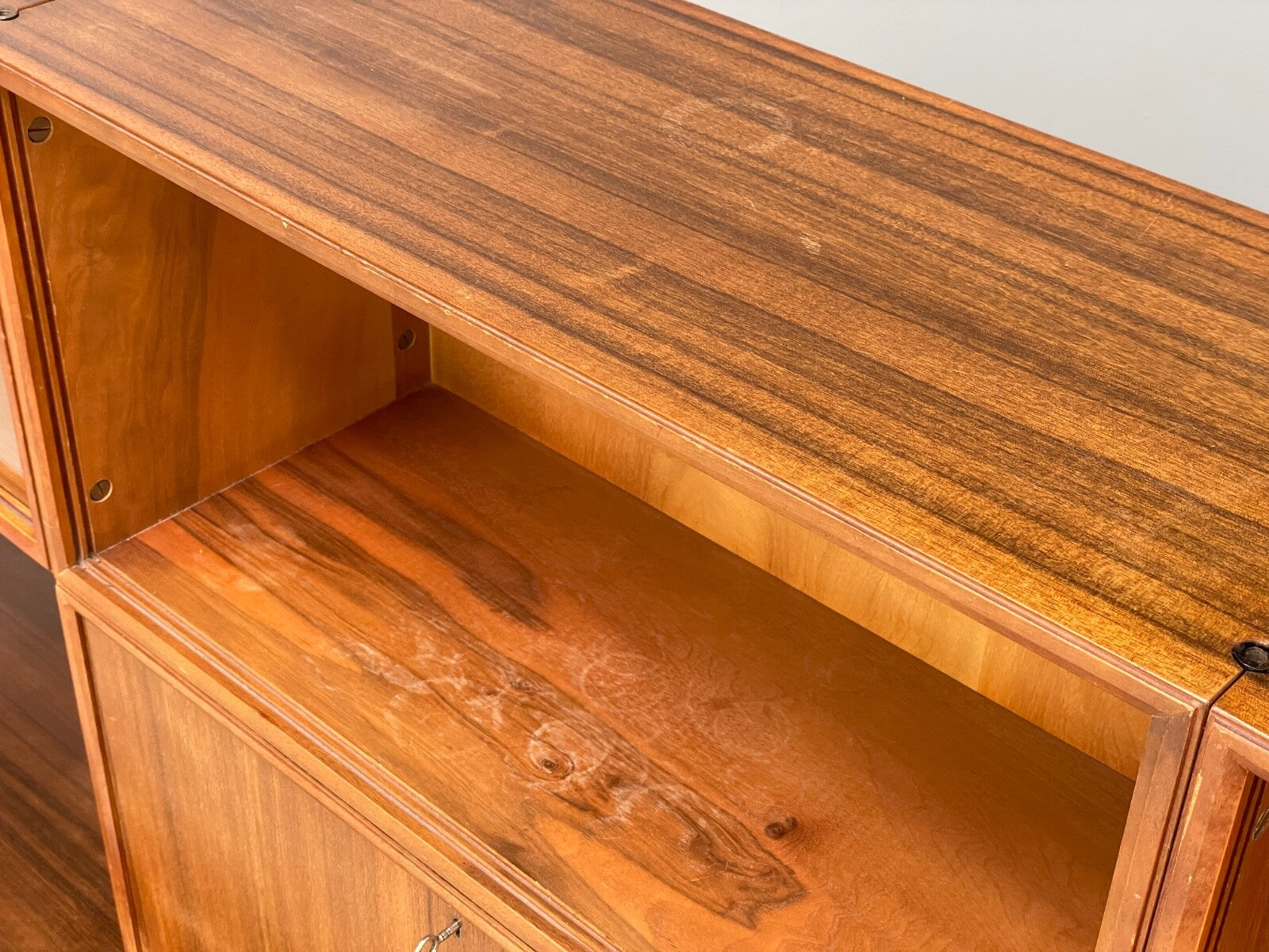 Mid Century Modular Wall Unit By Vanson Walnut 1950s Vintage EB9734 MWOO - UKDK FURNITURE