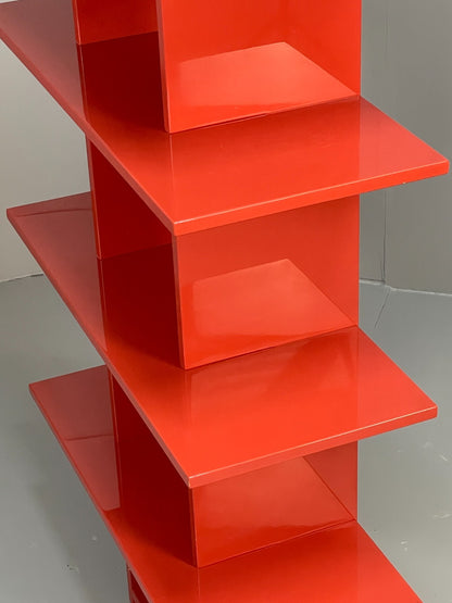 Red Bookcase Vinyl Storage - Postmodern 1980s Italian Style Gloss EB10950 MWOO2