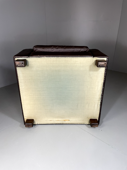 Danish Leather Lounge Chair Vintage 1970s Retro MCM EB5406 MNOR13