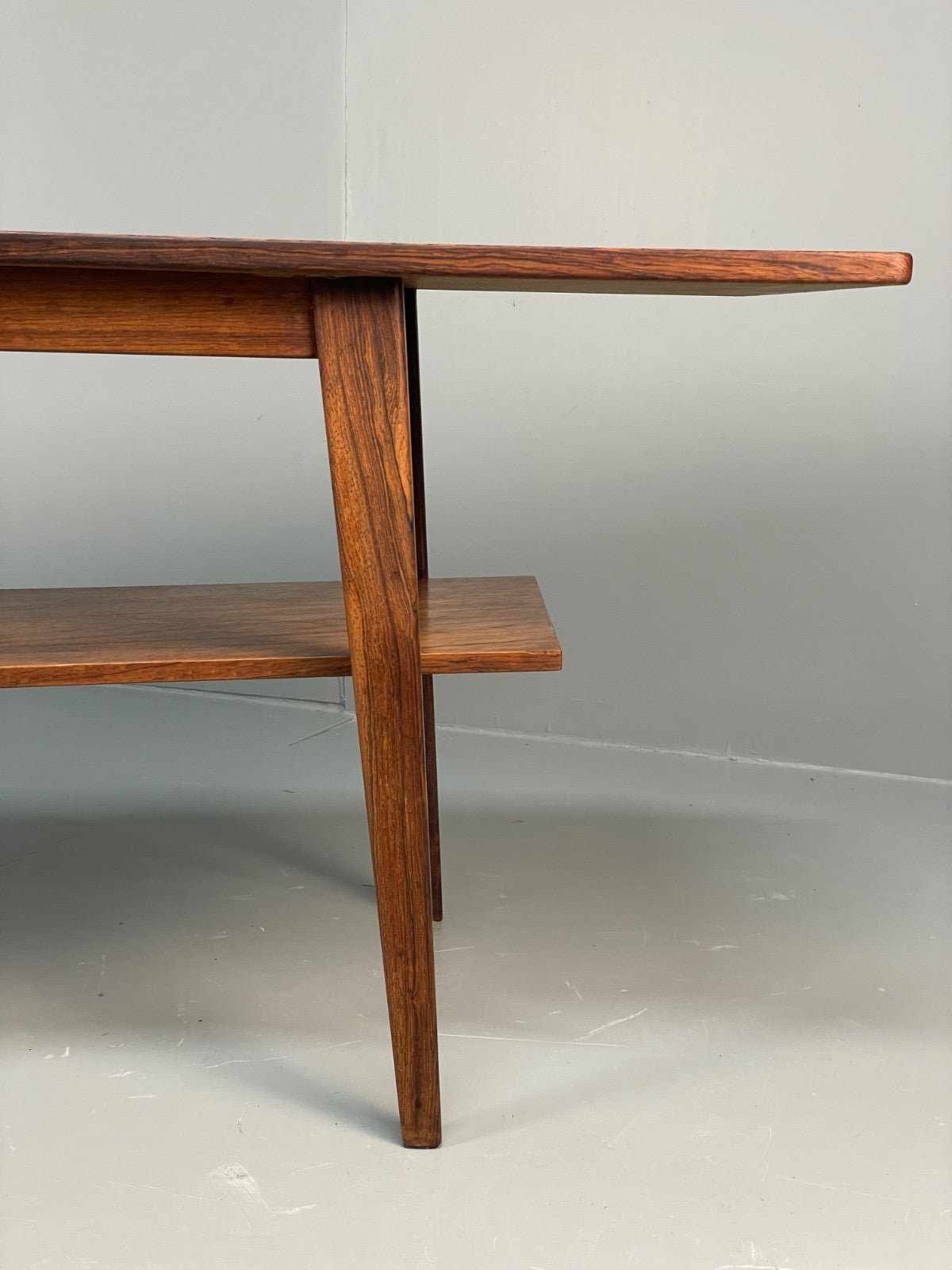 Curved 1960s Coffee Table Vintage Mid Century Danish With Shelf  EB10855 MWOO9