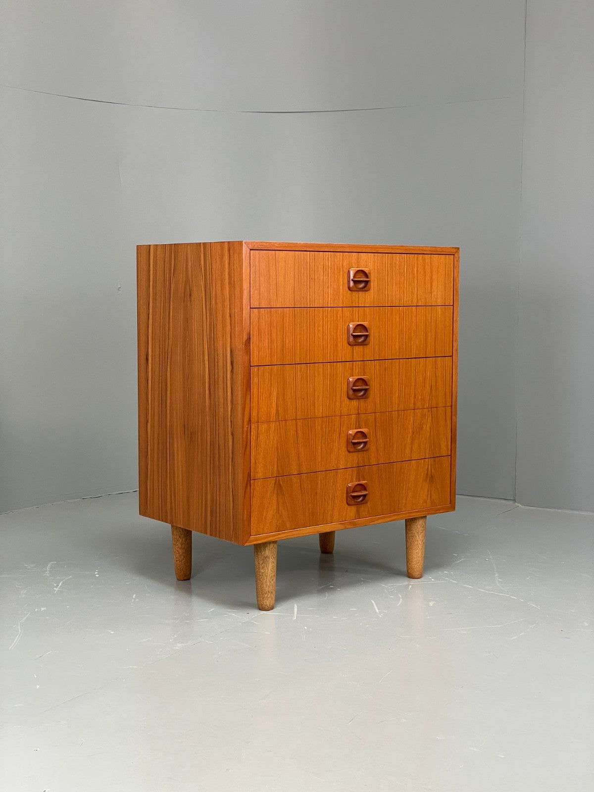 Vintage Chest Of Drawers 1970s Teak Danish Retro Round Handles EB11858 MWOO17