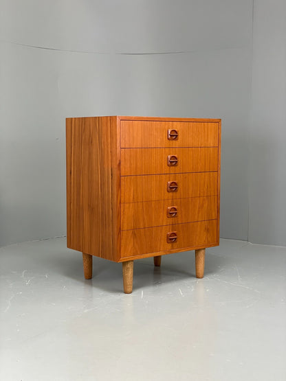 Vintage Chest Of Drawers 1970s Teak Danish Retro Round Handles EB11858 MWOO17