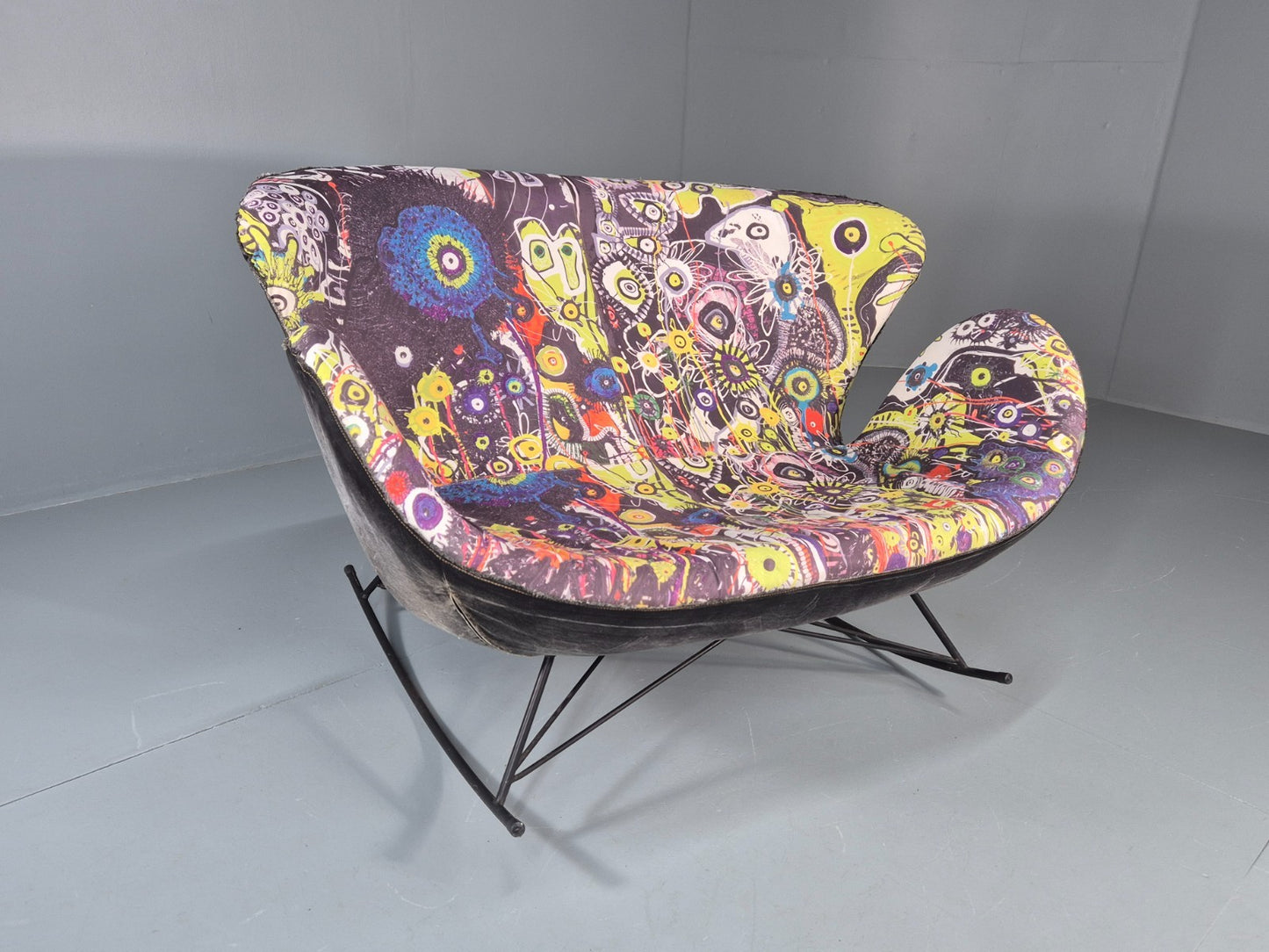 2 Seater Rocking Sofa by Sinnerup Denmark Abstract Colourful Cover EB11369 M2SS0