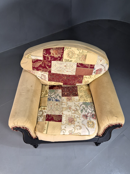 Vintage Lounge Chair Patchwork Ducal 1990s Retro EB7363 VCLO15