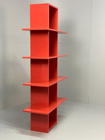 Red Bookcase Vinyl Storage - Postmodern 1980s Style Gloss Laminate EB10949 MWOO14