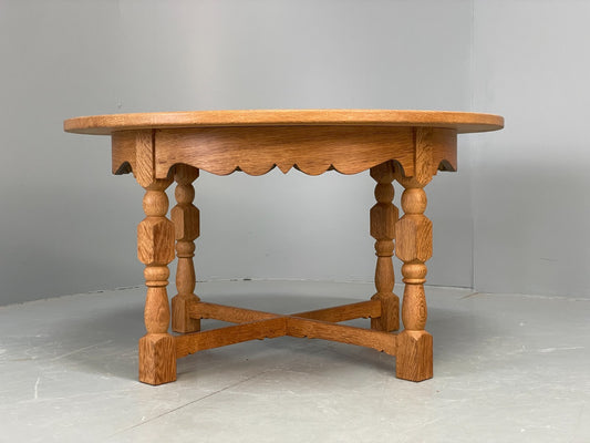 Round Oak Coffee Table Henning Kjaernulf Style Danish Design EB10825 MWOO0