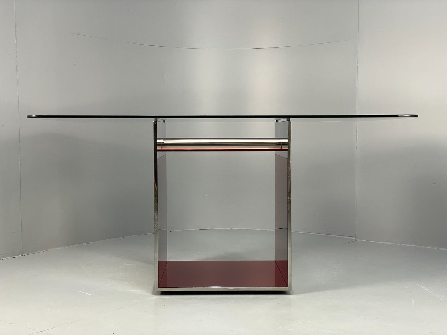 Italian Glass Dining Table By Gabriele Buratti For Acerbis Modern EB11492  MWOO3
