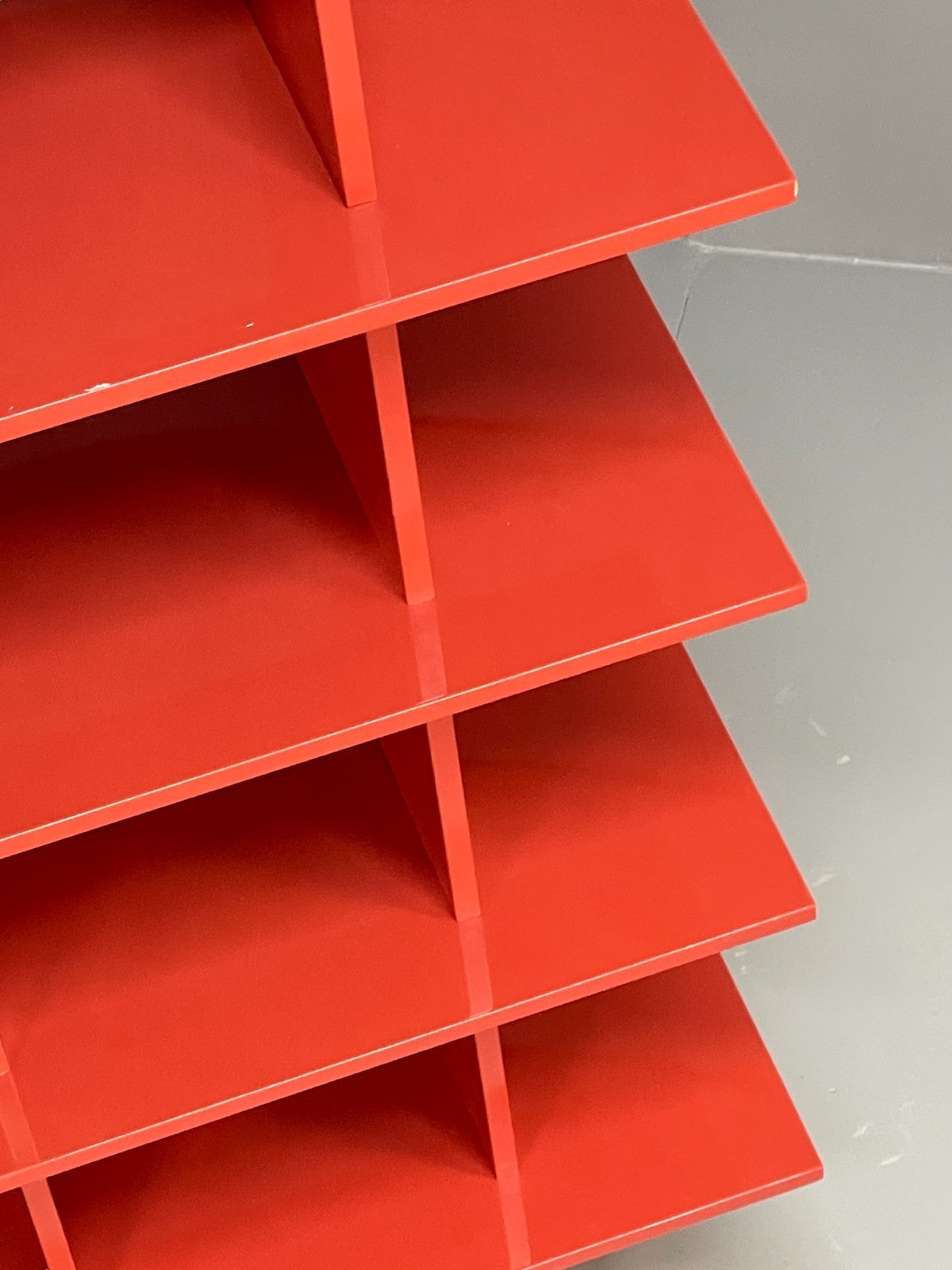 Red Bookcase Vinyl Storage - Postmodern 1980s Style Gloss Laminate EB10949 MWOO10