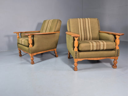 2 Kjaernulf Lounge Chairs Retro 1970s Green Light Oak Retro EB10750 VCLO1