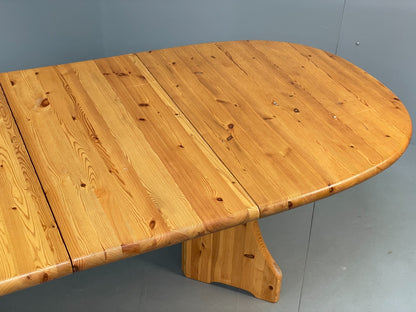 Chunky Pine Dining Table Extending Vintage Danish Retro 1990s EB10858 MWOO6
