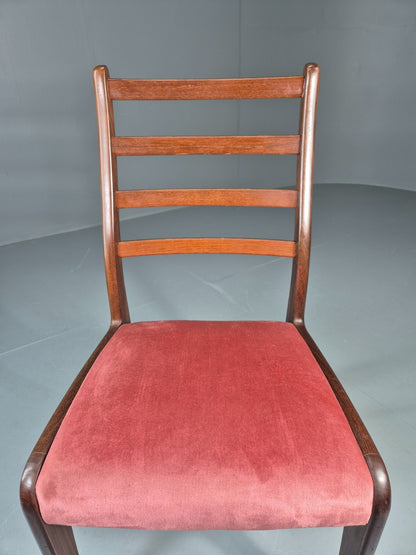 Vintage G Plan Dining Chair 1970s Pink Velour Teak Retro MCM  EB11649 VDIN10