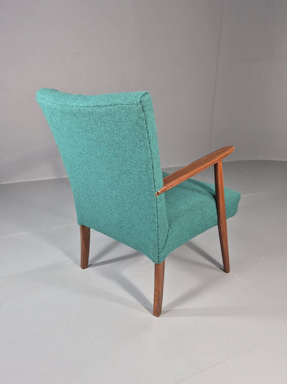 Vintage Mid Century Teak Lounge Chair New Upholstery Retro 1960s EB11814 MNOR8