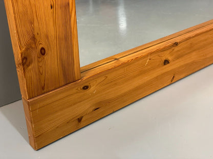 Vintage Danish Large Solid Pine Rectangular Mirror EB8411 MWOO - UKDK FURNITURE