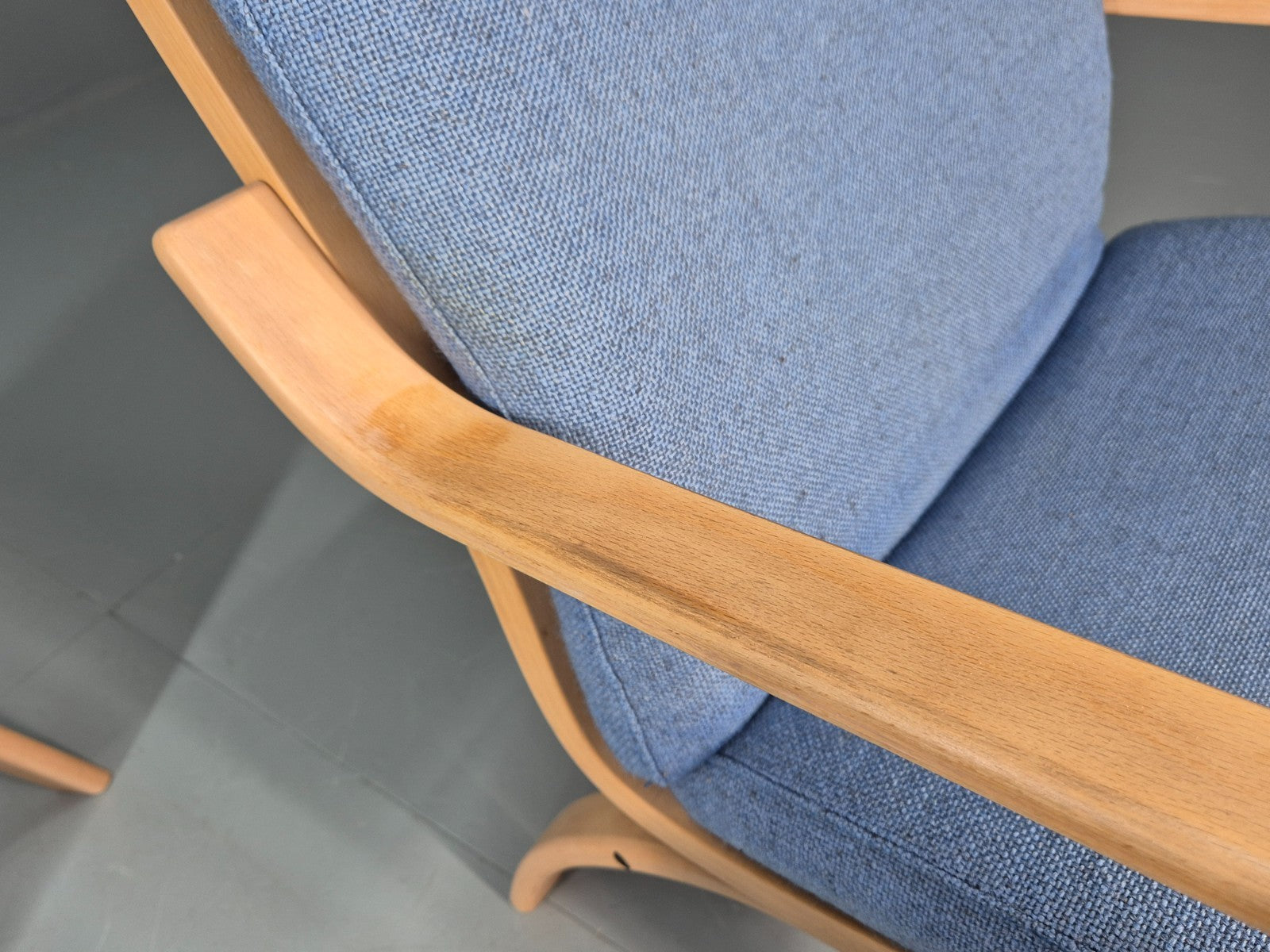 Retro Bentwood Lounge Chair and Footstool Vintage Danish 1980s MCM  EB11382 MBEN16