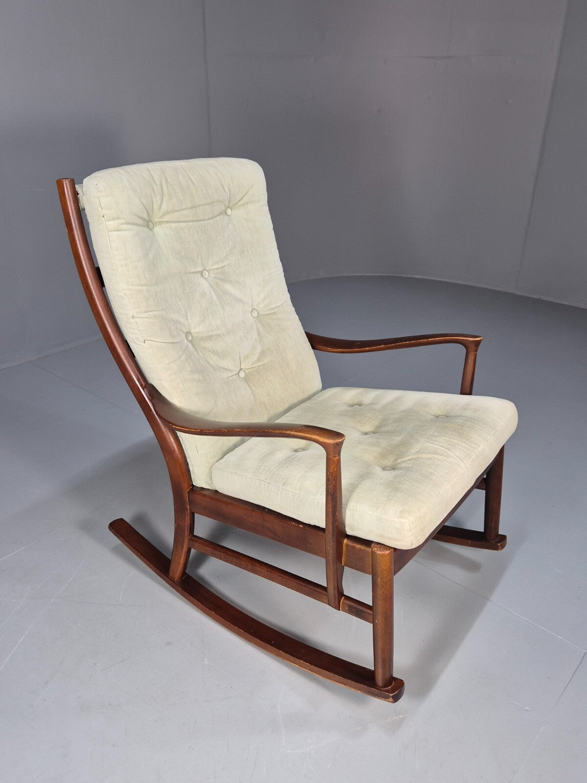 Vintage Mid Century Light Mint Parker Knoll Rocking Chair 1960s EB9785 MNOR - UKDK FURNITURE