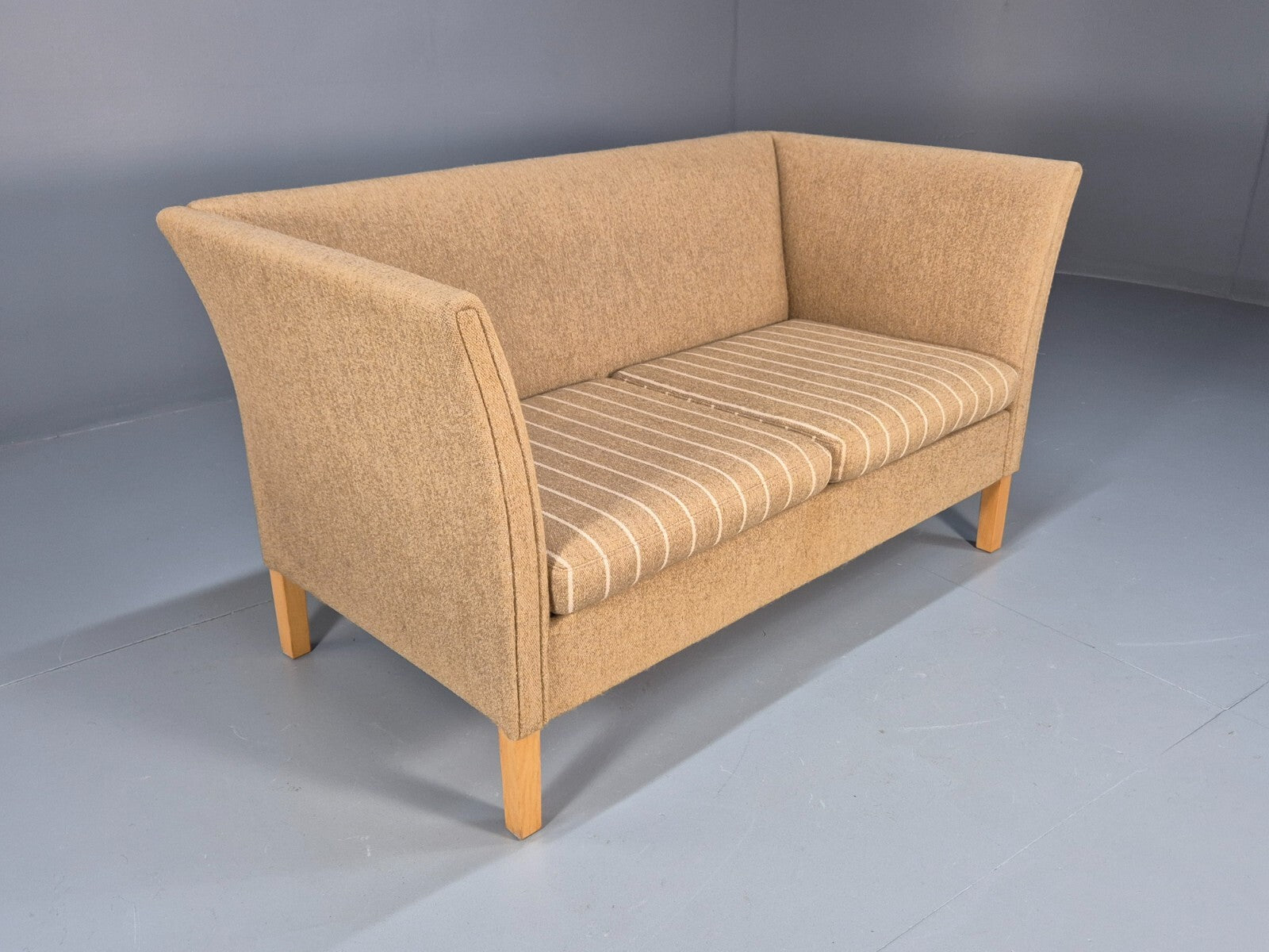 Vintage Danish 2 Seat Sofa Mid Century Beige Wool 1970s Retro EB9641 M2SS - UKDK FURNITURE