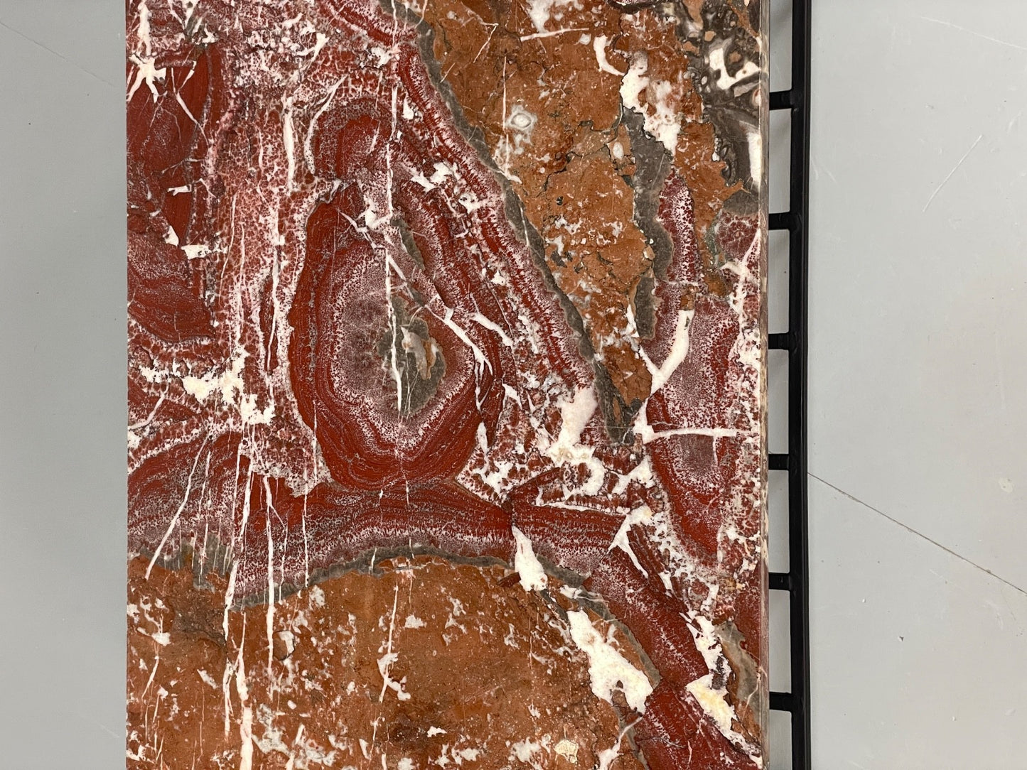 Vintage Marble Coffee Table Black Steel Frame Magazine Rack  1980s EB11047 MWOO3