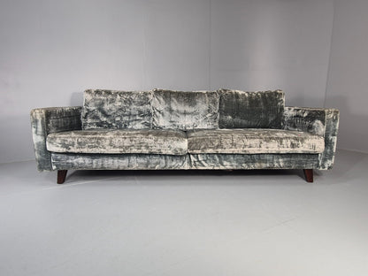 Huge 4 Seater Settee Turquoise Velvet ex Hotel Modern Design Retro EB11608 M4SS9
