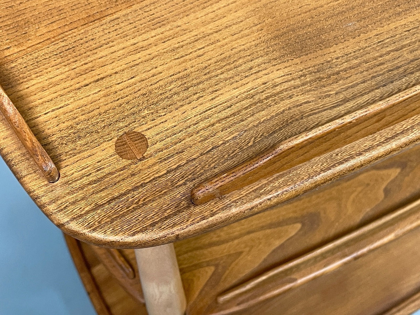 Vintage Ercol Serving Trolley Elm & Beech Mid Tone On Castors Solid EB11055 MWOO13