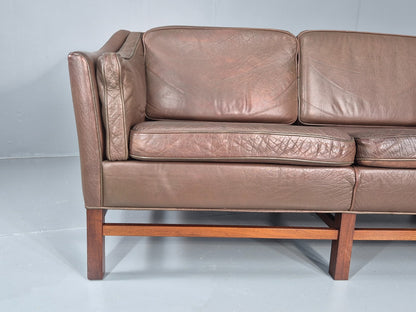 Vintage Danish 2 Seat Sofa Gunnar Grandt Design Brown Buffalo Hide EB9905 M2SS2