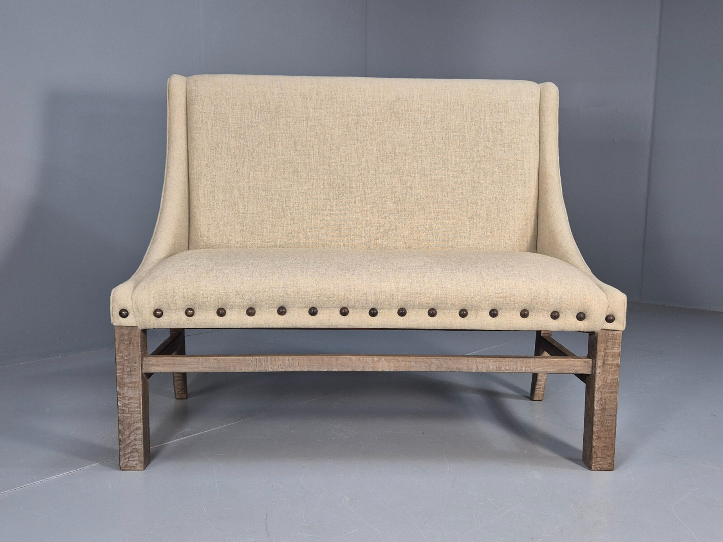 Vintage Danish 2 Seat Sofa Classic Antique Style Modern Cream Wool EB9587 V2SS - UKDK FURNITURE