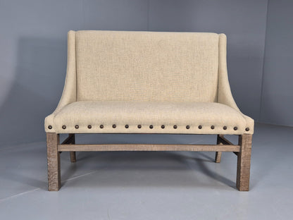 Vintage Danish 2 Seat Sofa Classic Antique Style Modern Cream Wool EB9587 V2SS - UKDK FURNITURE