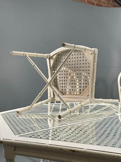 White Bamboo Dining Table & 8 Chairs Harrods 1950s Plantation Style EB11554 MWOO22