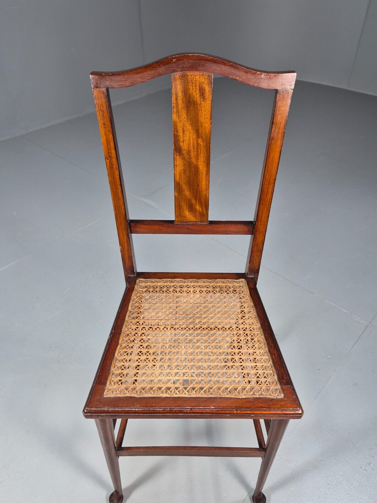 Vintage Dining Chair Rattan Mahogany Pad Feet Antique EB9150 VDIN - UKDK FURNITURE