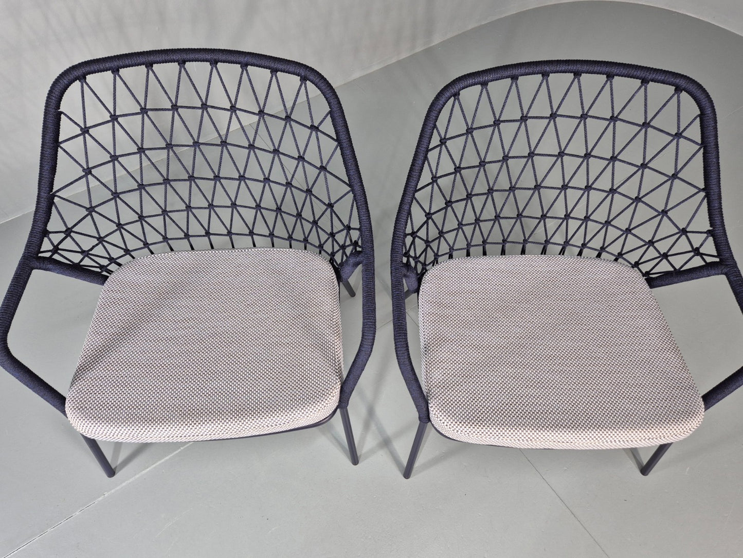 2 Pedrali Panarea 3679 Chairs Blue and Grey Modern Design EB11429 MNOR8